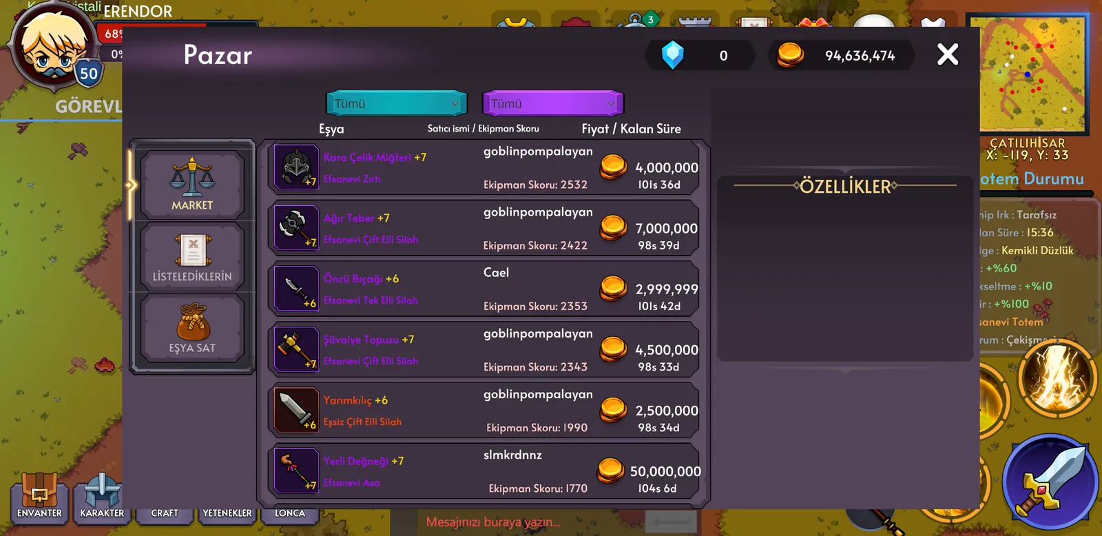 Erendor Online oyun içinden